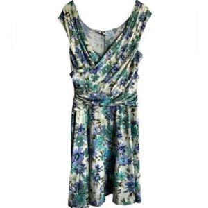 NWOT - Zoda Women’s Faux Wrap Floral Dress with Cap Sleeve - Size 14